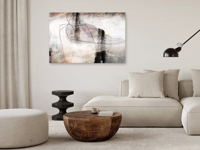 Moderna glezna viesistabai ar abstrakciju mūsdienīgā stilā, pelēka G-ART.