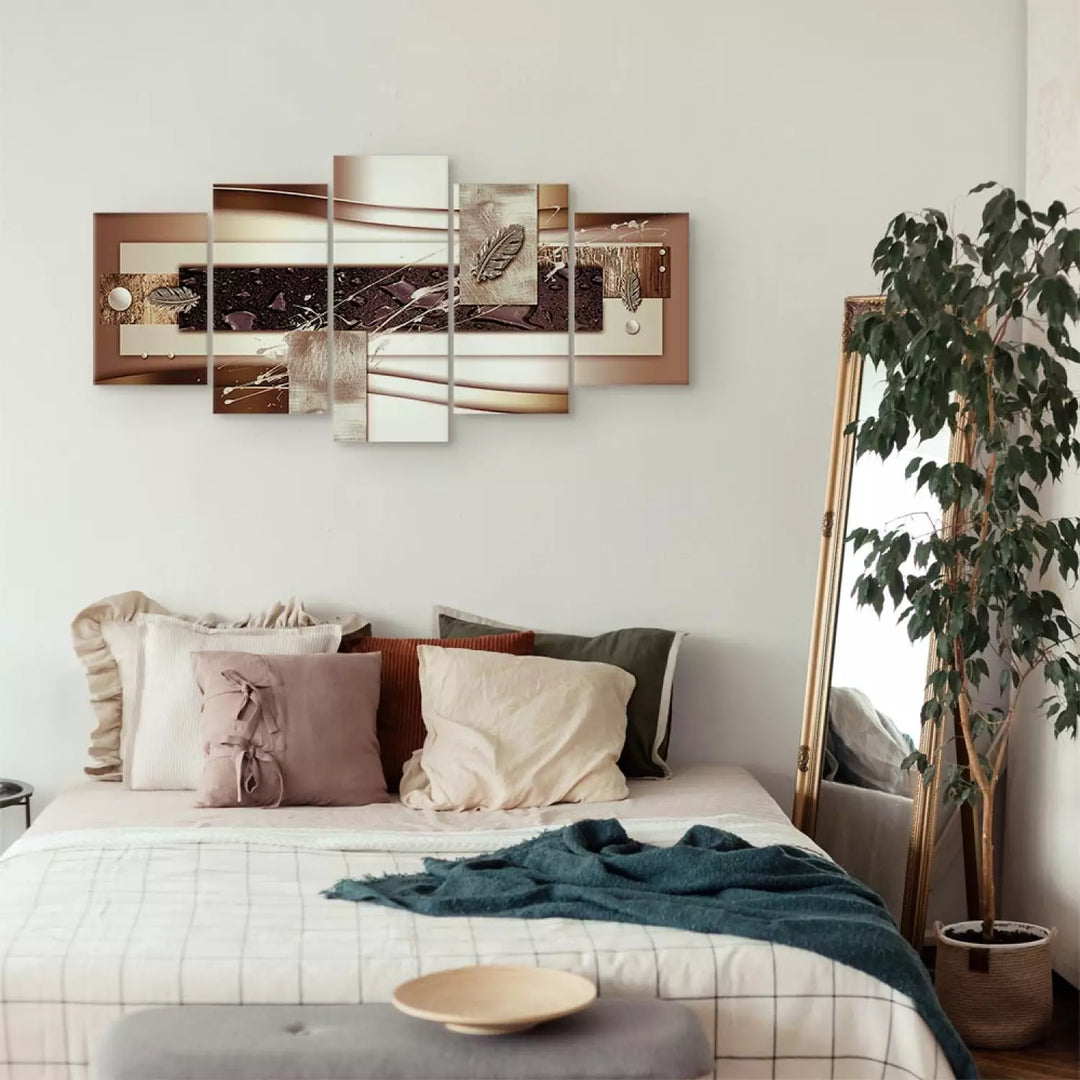 Kanva ar abstrakciju - Simetrijas elegance, brunā krāsā ART XL