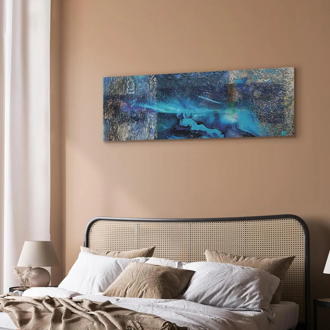 Glezna ar Zilu Abstrakciju – Neregulāra Faktūra ART XL