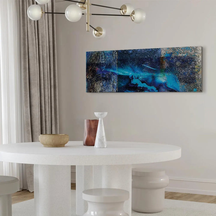 Glezna ar Zilu Abstrakciju – Neregulāra Faktūra ART XL