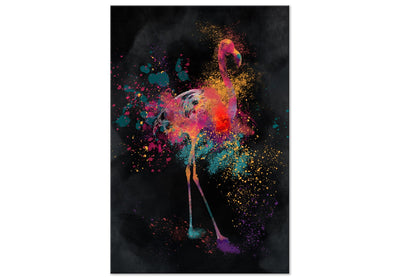Kanva ar abstrakta flamingo uz melna fona, 130439, (x 1) G-ART.