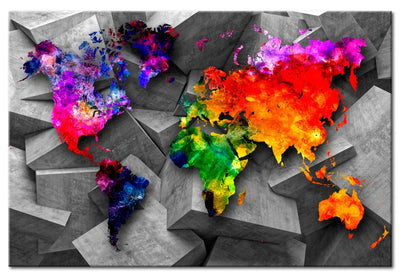 Kanva ar abstrakta karti uz 3d fona - Kubiskā pasaule, 93805m (x1) G-ART.