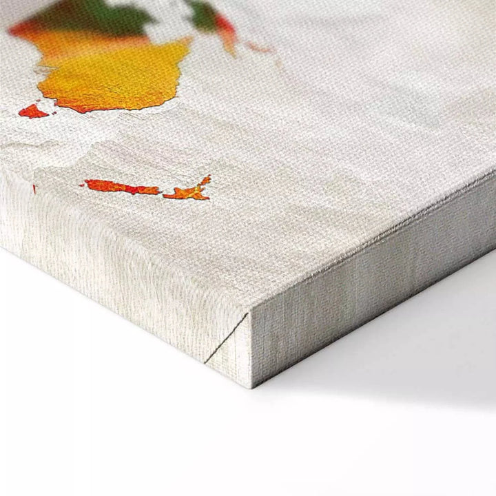Kanva ar abstrakta pasaules karti - Samīcīta karte, daudzkrāsaina ART XL