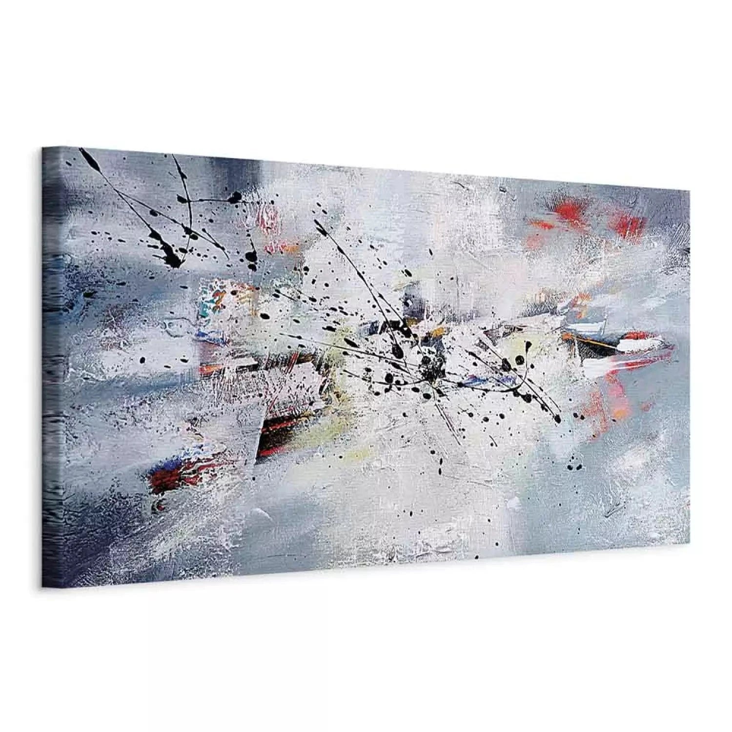 Kanva ar abstrakta rakstu - Ziema, pelēkos toņos, 118682 ART XL