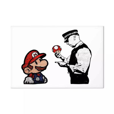 Glezna ar Banksy grafiti - Mario un policists, (x 1), 132434 G-ART