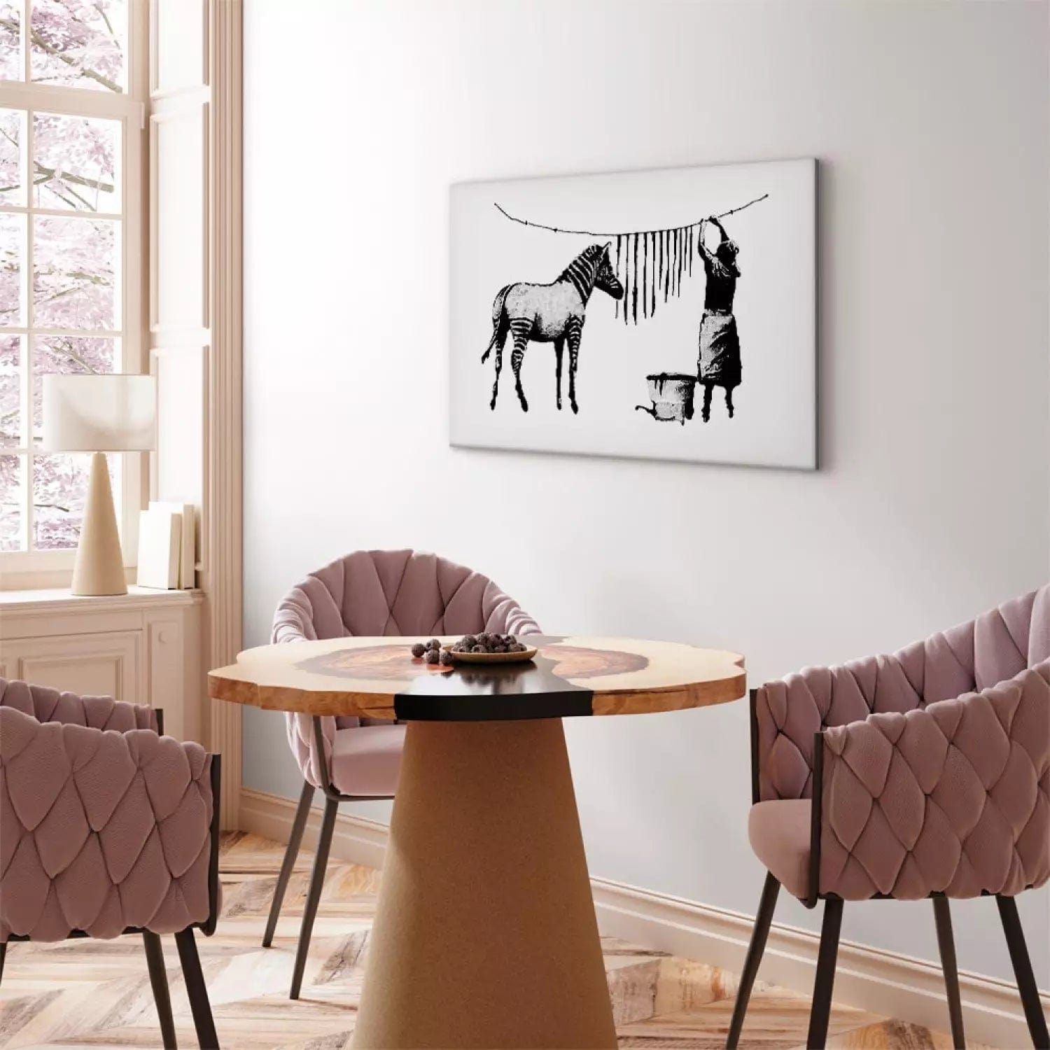 Glezna ar Banksy grafiti  - Zebru mazgāšana, (x 1), 132419 G-ART
