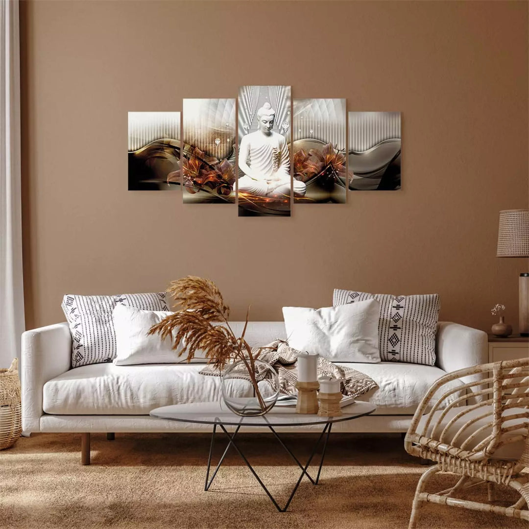 Glezna ar Budu brūnos toņos - Kristāla miers, (x5), 91095 ART XL