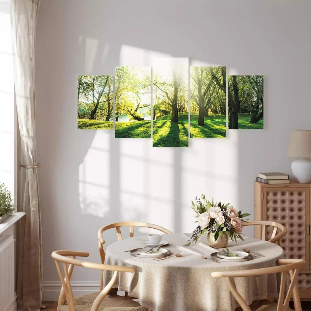 Kanva ar dabas skatu - zaļos toņos - Zaļā pļava - mierīgai atmosfērai G-ART