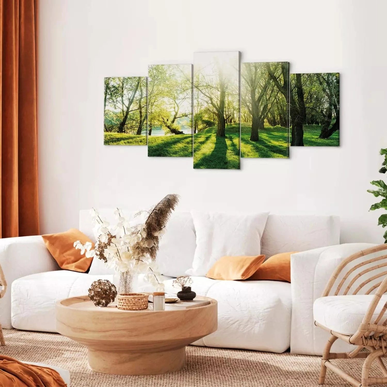 Kanva ar dabas skatu - zaļos toņos - Zaļā pļava - mierīgai atmosfērai G-ART