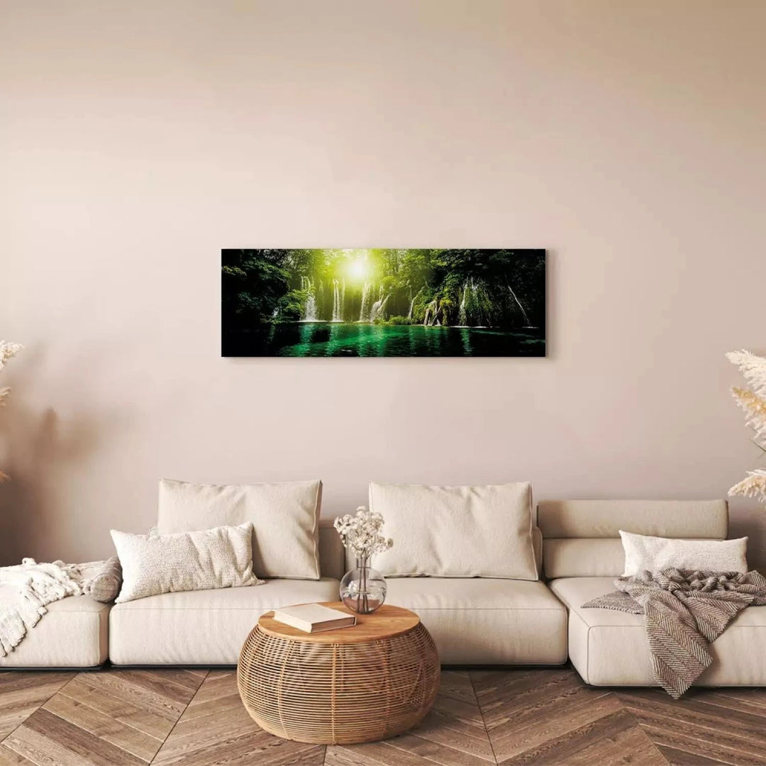 Kanva ar dabu zaļā krāsā - Smaragda dārgumi - glezna no 1 daļas G-ART