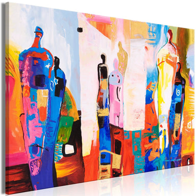 Glezna ar daudzkrāsainiem cilsvēku siluetiem, (x 1), 125050 G-ART