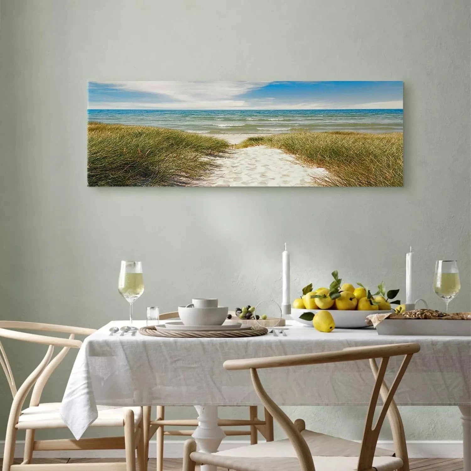 Glezna ar jūru (košas krāsas) - Jūras vilinājums, 91665, zilā un zaļā G-ART