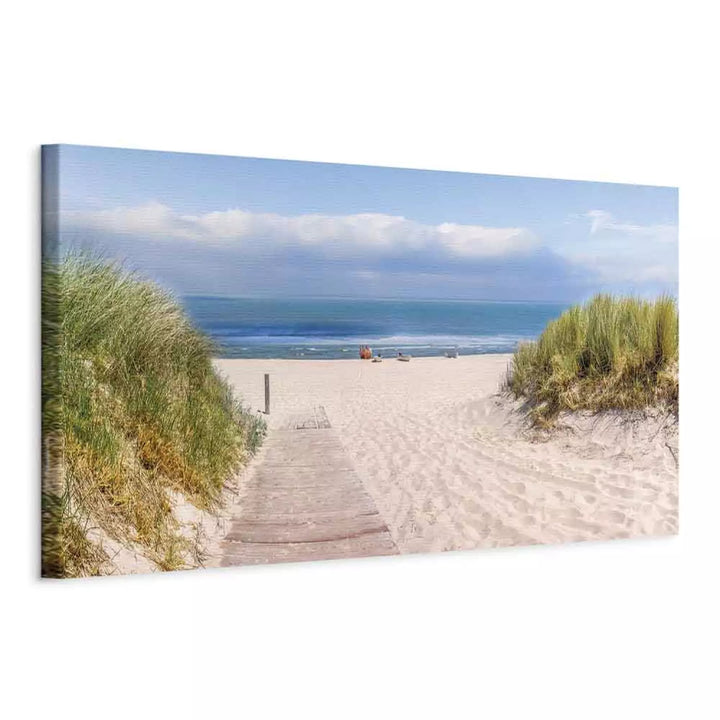 Glezna Piejūras Sapnis – Jūra un Pludmale Zilos/Zaļos Toņos ART XL