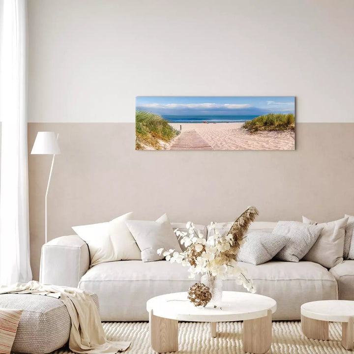 Glezna Piejūras Sapnis – Jūra un Pludmale Zilos/Zaļos Toņos ART XL