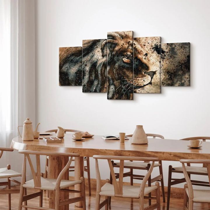 Glezna ar lauvu - Atmiņa par karali, brūnos toņos, 92263 (x5) ART XL