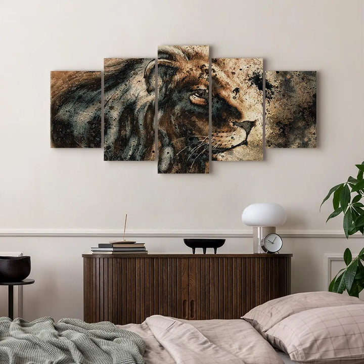 Glezna ar lauvu - Atmiņa par karali, brūnos toņos, 92263 (x5) ART XL