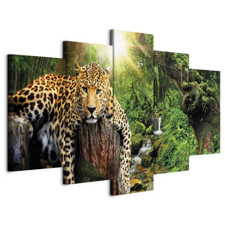 Glezna ar leopardu mežā - Relaksācija, 92275, (x5) ART XL