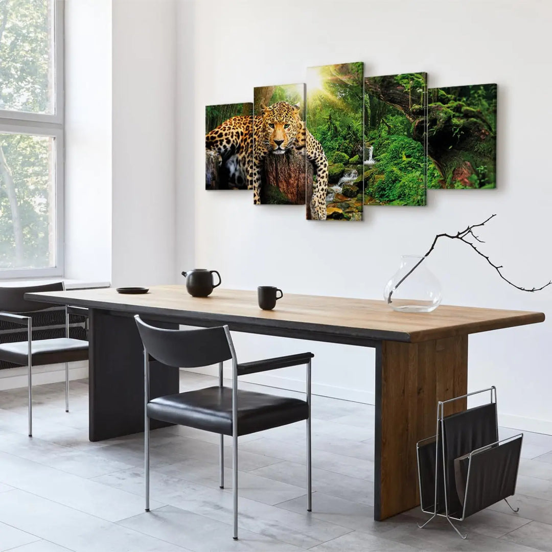 Glezna ar leopardu mežā - Relaksācija, 92275, (x5) ART XL