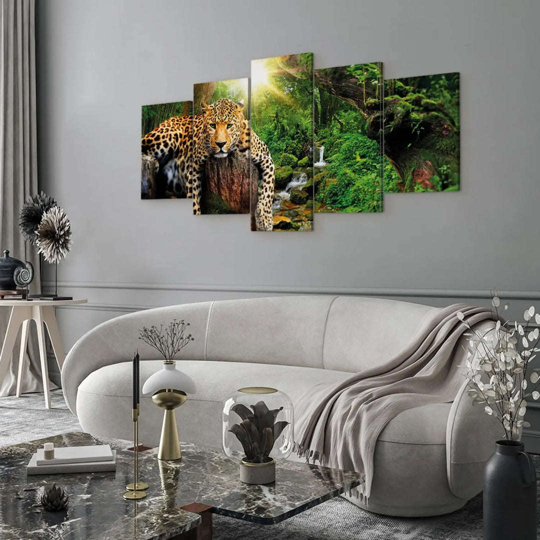 Glezna ar leopardu mežā - Relaksācija, 92275, (x5) ART XL