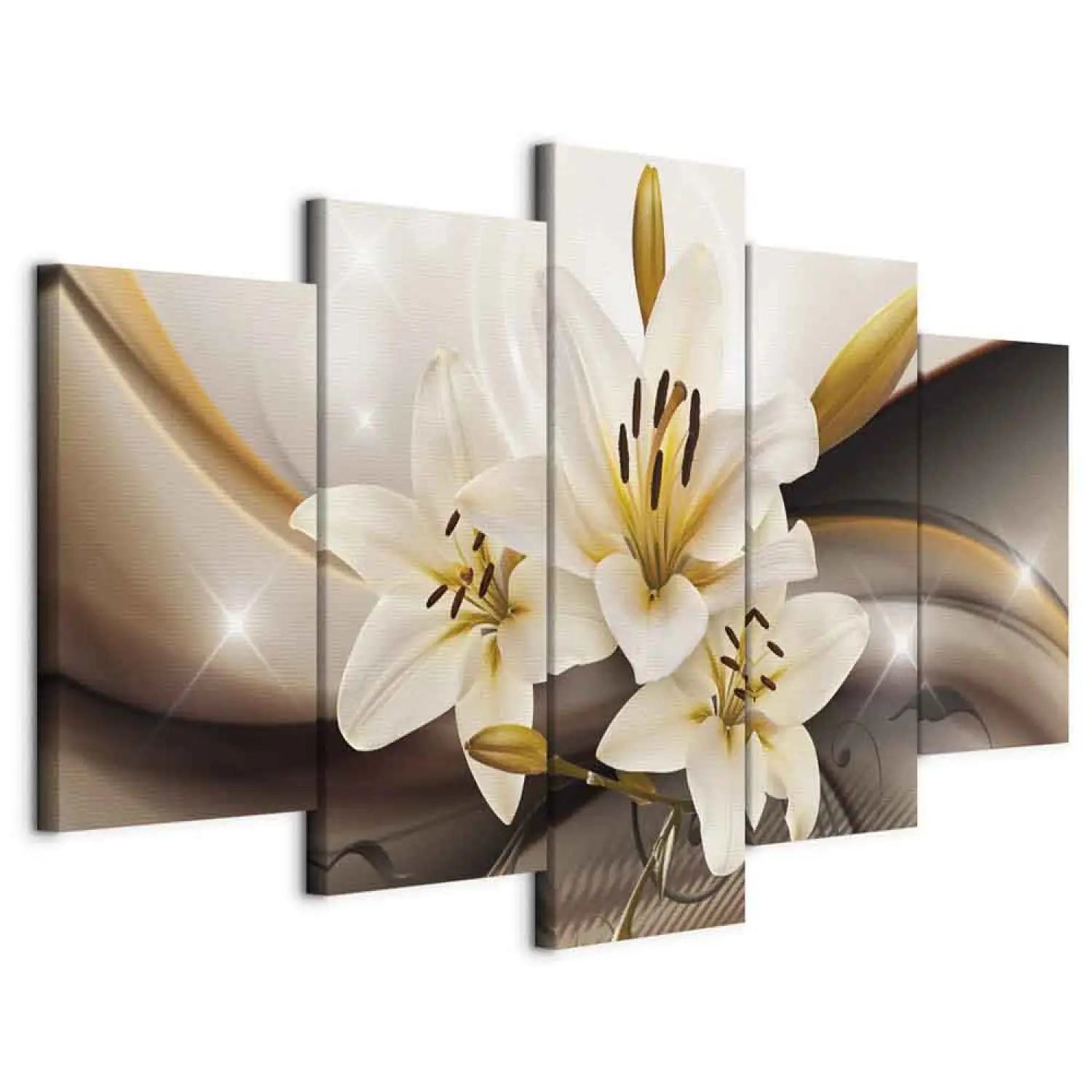 Glezna ar lilijām, brūnos toņos - Mirdzošā lilija ART XL