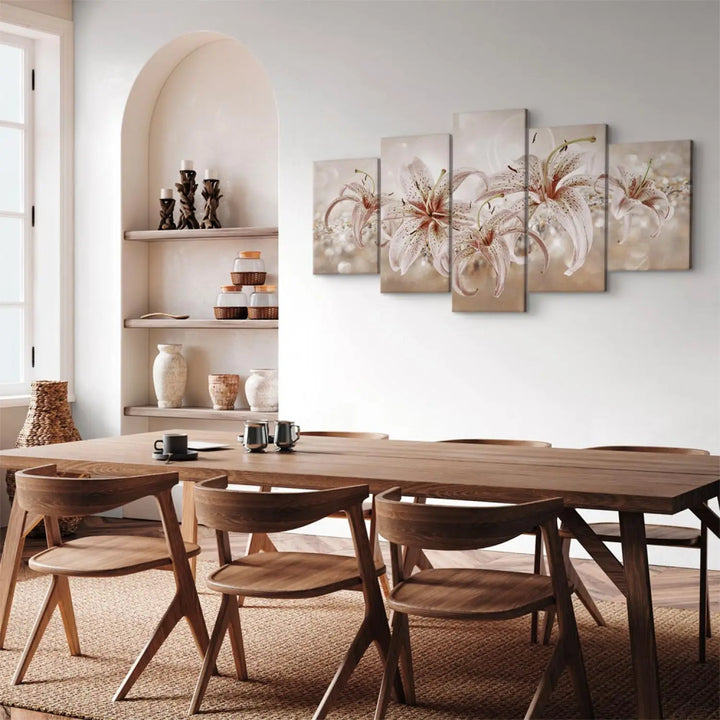 Glezna ar lilijām uz eleganta fona - Maiguma mūzika, 91218, (x5) ART XL