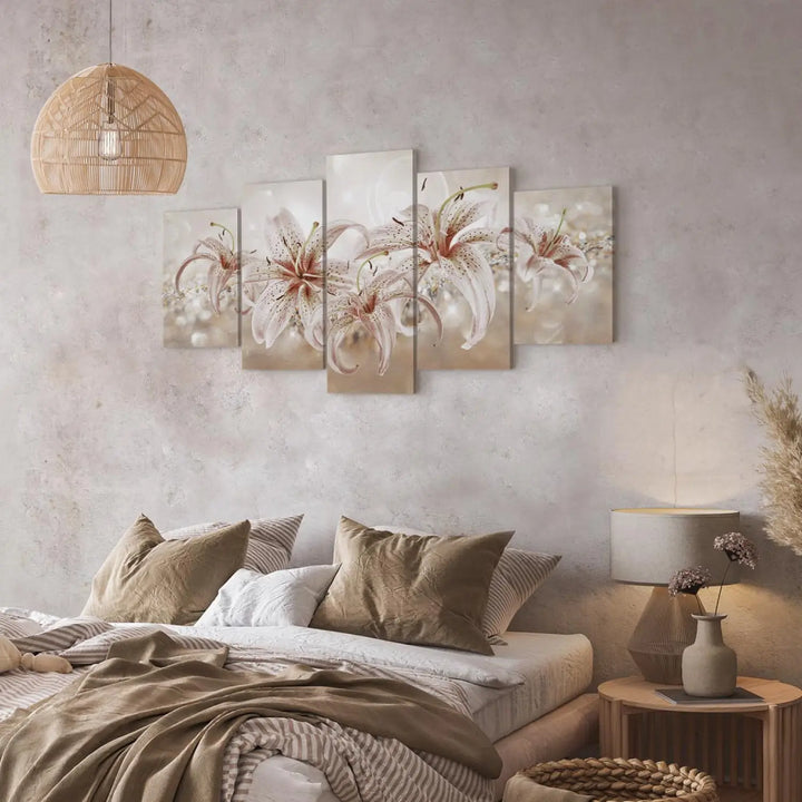 Glezna ar lilijām uz eleganta fona - Maiguma mūzika, 91218, (x5) ART XL