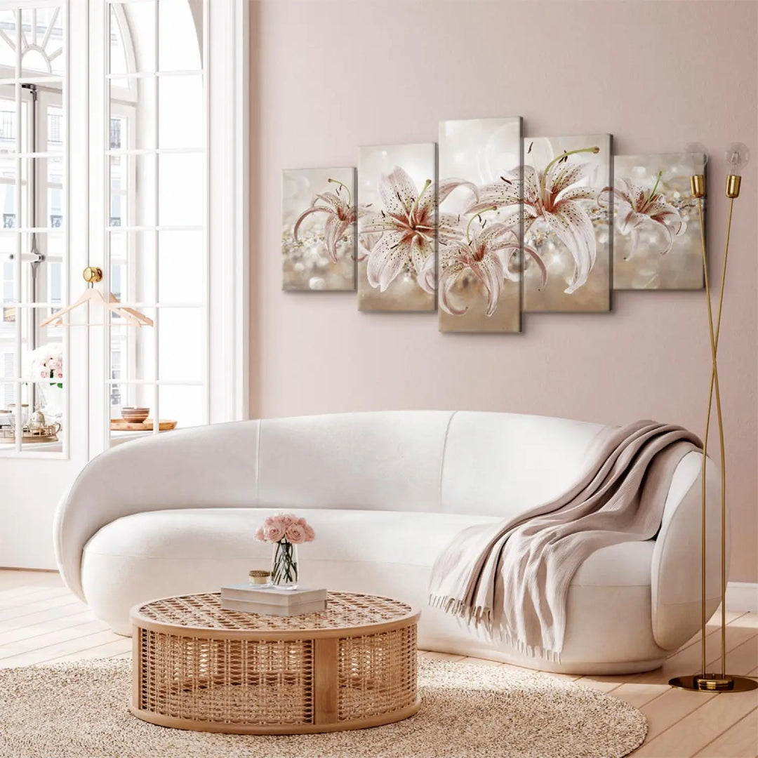 Glezna ar lilijām uz eleganta fona - Maiguma mūzika, 91218, (x5) ART XL