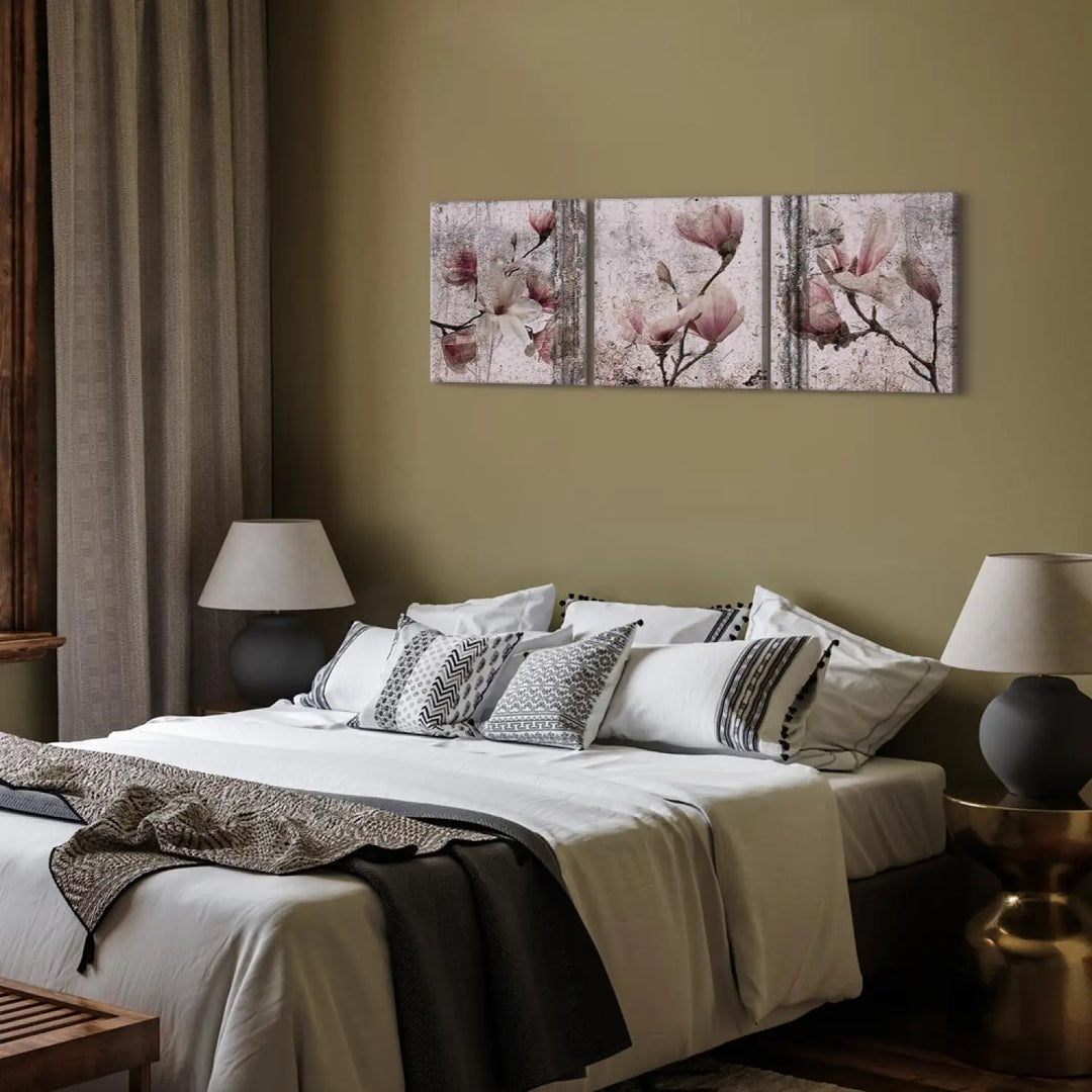 Glena ar magnoliju rozā toņos - Liriskās magnolijas (3 daļās) ART XL