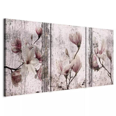 Glezna ar magnoliju uz retro rozā fona - Smalkā sonāte, (x 3), 118601 G-ART