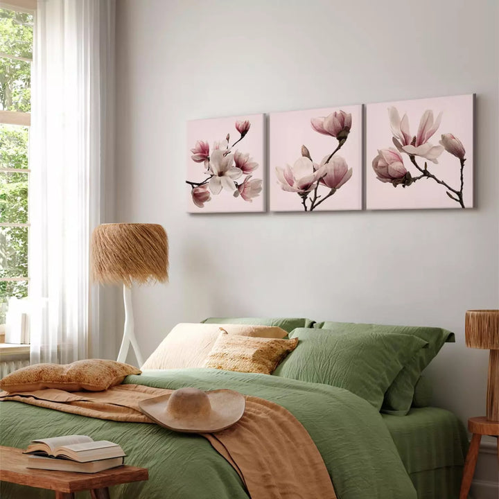 Glezna ar magnoliju uz rozā fona, (3 daļās), 122780 ART XL