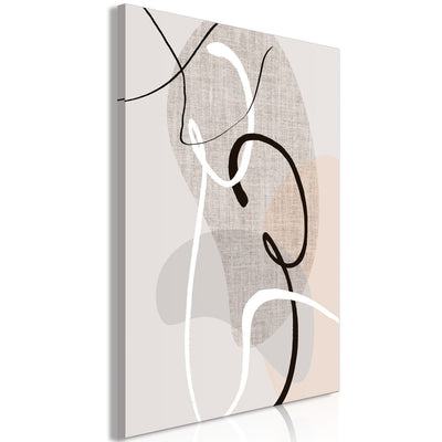 Kanva ar modernu abstraktu gleznu pelēkos toņos - Konfigurācija, 128057 G-ART.