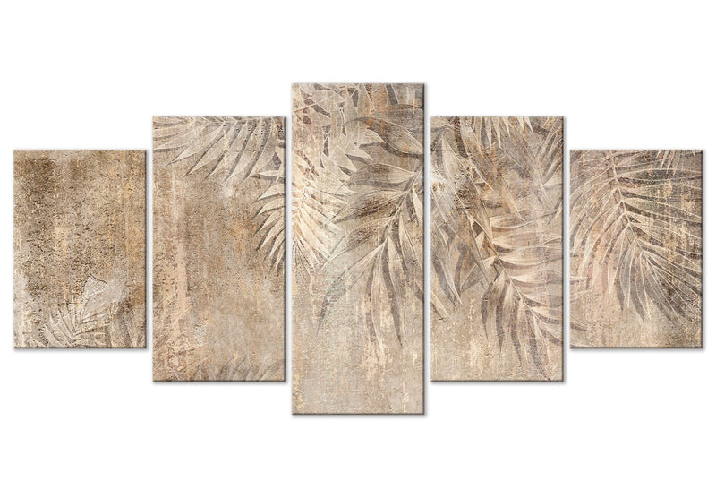 Kanva ar palmu lapām brūnos toņos - Palmu skice, 151439 G-ART
