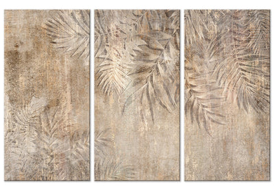 Glezna ar palmu lapām brūnos toņos - Palmu skice, (x3), 151790 Tapetenshop.lv