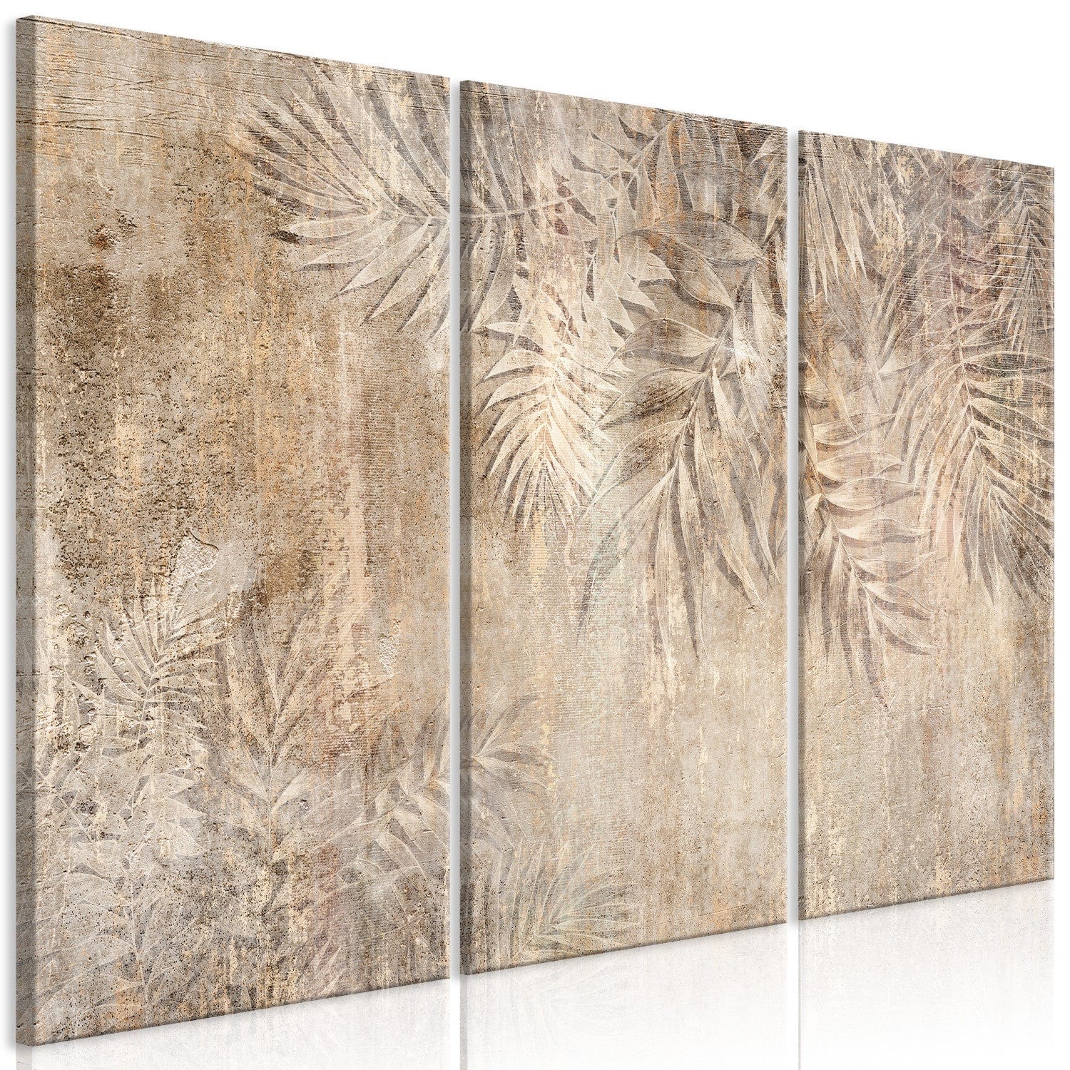 Glezna ar palmu lapām brūnos toņos - Palmu skice, (x3) - 151790 G-ART