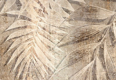 Kanva ar palmu lapām brūnos toņos - Palmu skice, (x3), 151790 G-ART