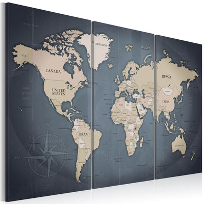 Kanva ar pasaules karti - Antracīta pasaule, 91918 (x3) G-ART
