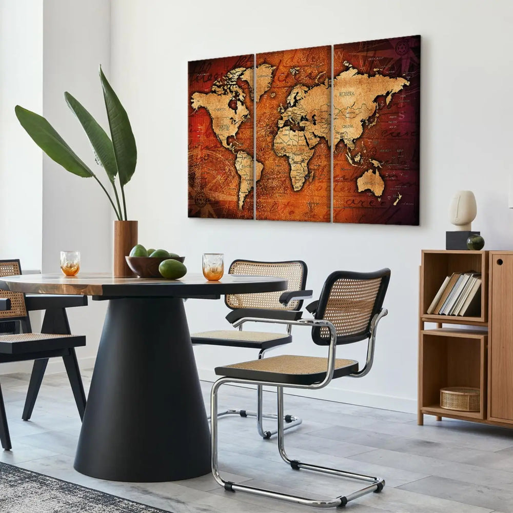 Glezna ar pasaules karti vintāžas stilā - Dzintara ceļojumi, 91866 ART XL
