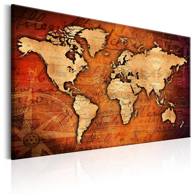 Kanva ar pasaules karti vintāžas stilā - Dzintara pasaule (x1), 91873 G-ART