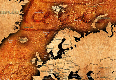 Kanva ar pasaules karti vintāžas stilā - Dzintara pasaule (x1), 91873 G-ART