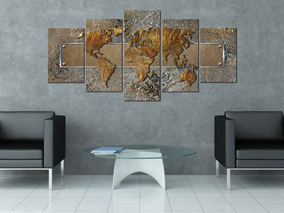 Kanva ar pasaules karti vintāžas stilā - Neparasta pasaule, (x5), 93090 G-ART.