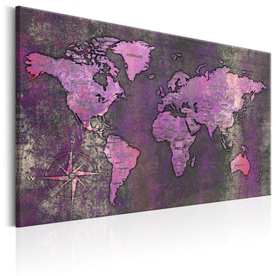 Glezna ar pasaules karti violētos toņos - Ametista karte, 91912 (x1) G-ART.