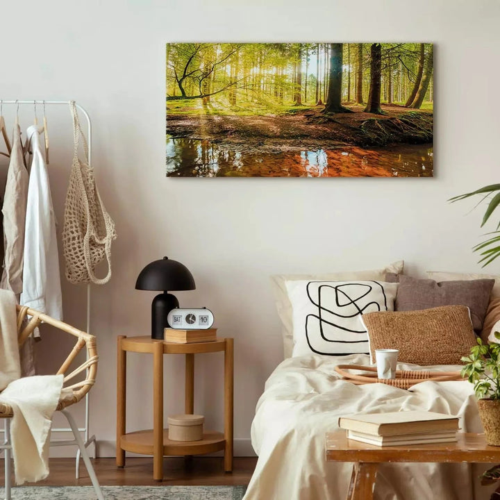 Kanva ar rudens ainavu - Rudens pārdomas, 93944 - zaļā krāsā G-ART