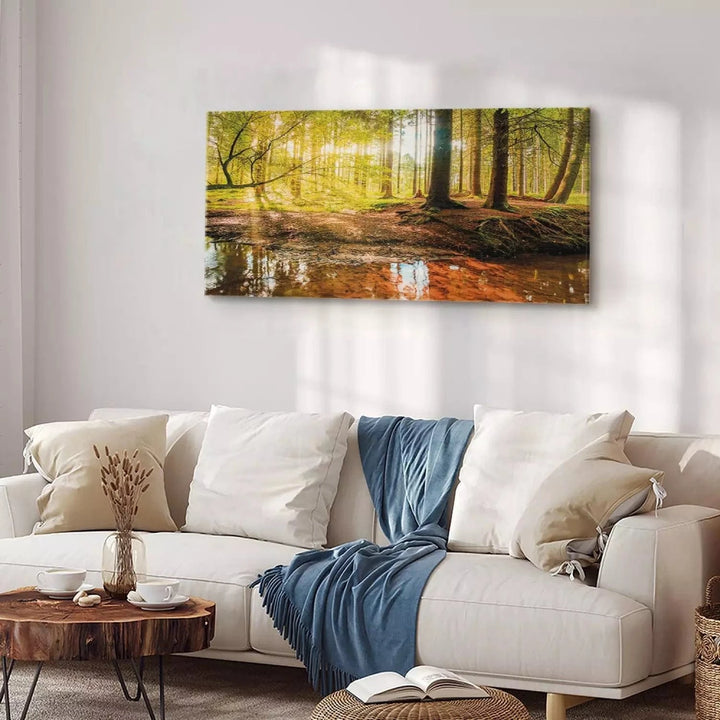 Kanva ar rudens ainavu - Rudens pārdomas, 93944 - zaļā krāsā G-ART