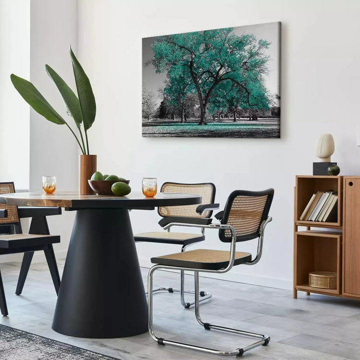 Kanva ar rudens skatu - Rudens parkā, (x 1), tirkīzā un pelēkā G-ART