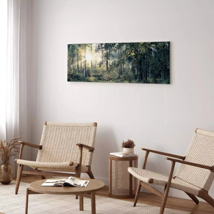 Kanva ar saulainu mežu - Rīta burvība, zaļā krāsā - 91571 G-ART