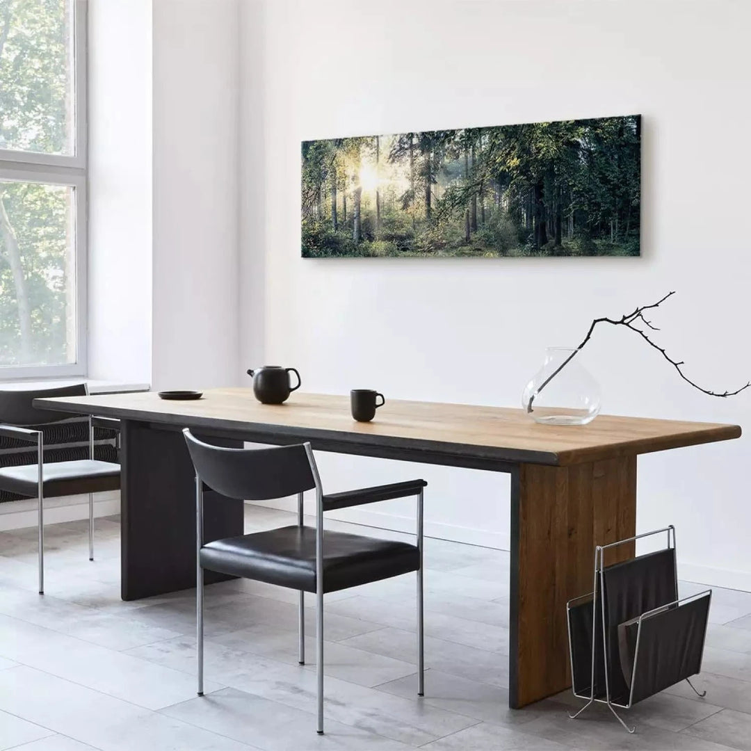 Kanva ar saulainu mežu - Rīta burvība, zaļā krāsā - 91571 G-ART