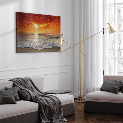Kanva ar saulrietu jūrā - Krāšņā pludmale, 97941 G-ART.