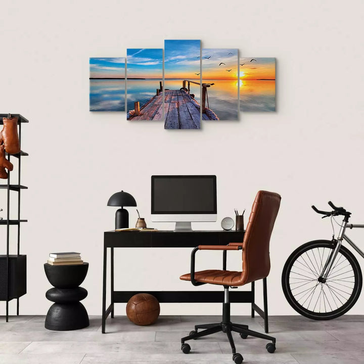 Glezna ar skatu uz ezeru un saulrietu - Atmiņu ezers, 91102 (x5) ART XL