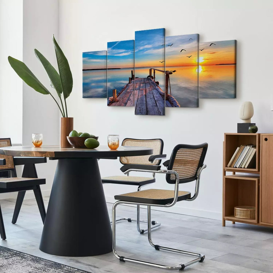 Glezna ar skatu uz ezeru un saulrietu - Atmiņu ezers, 91102 (x5) ART XL