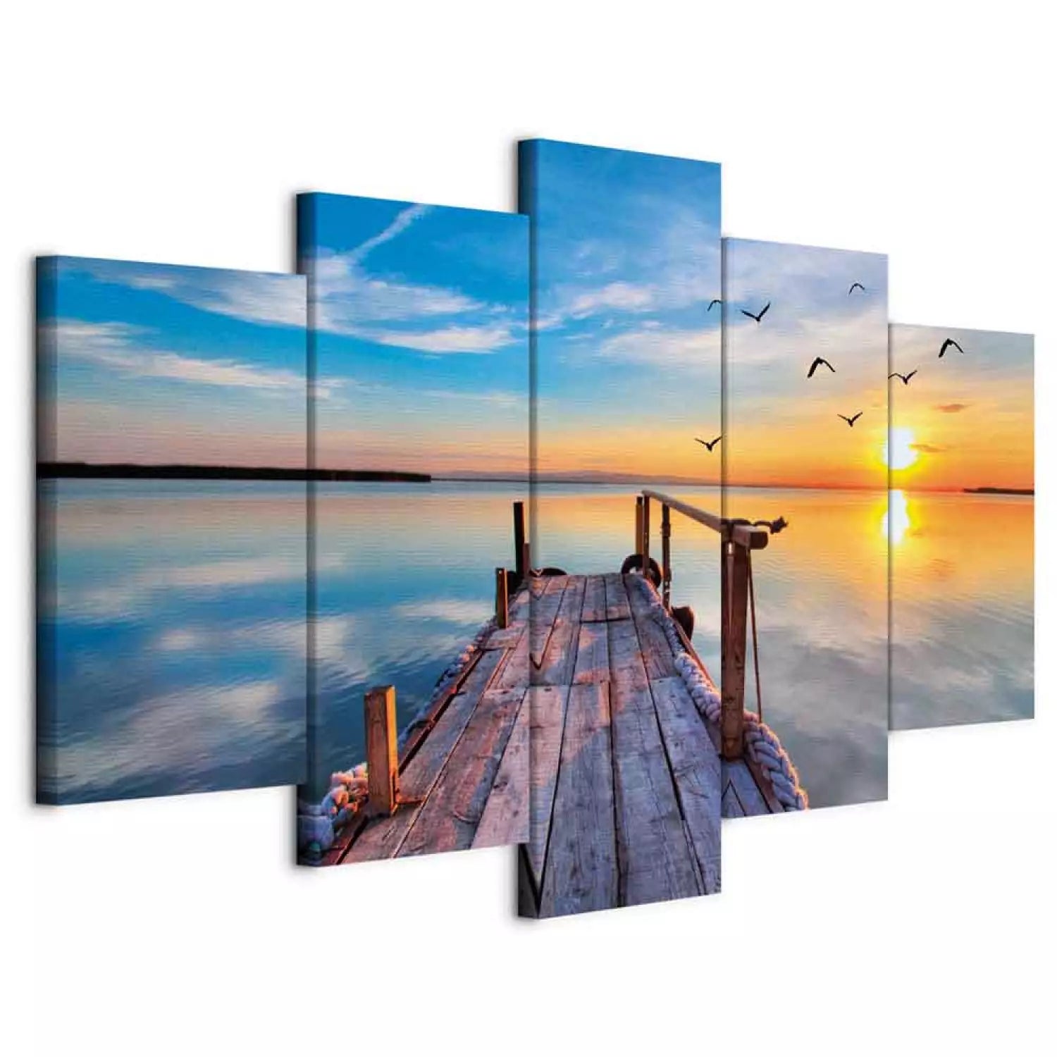 Glezna ar skatu uz ezeru un saulrietu - Atmiņu ezers, 91102 (x5) ART XL